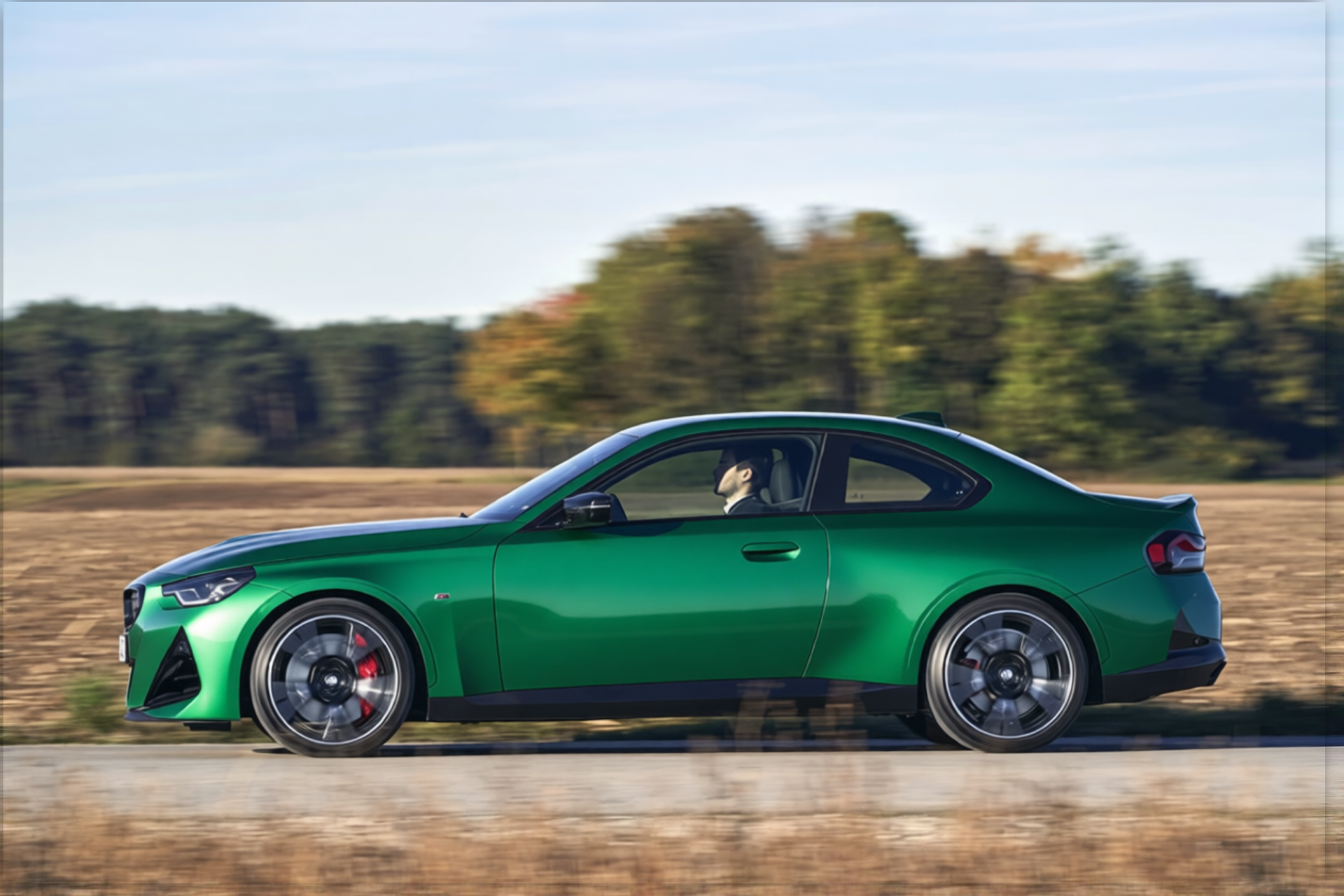 Car rendered in Racing Green satin paint