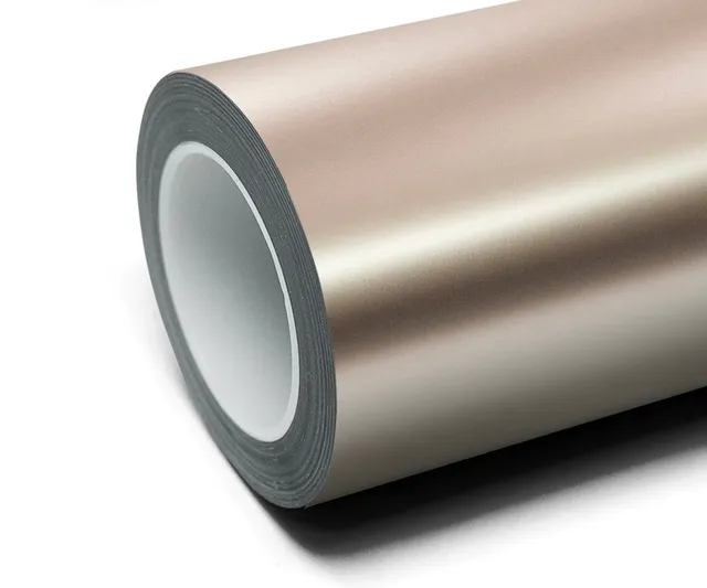 Inozetek Frozen Satin Liquid Metallic Champagne vinyl wrap film texture — Specced