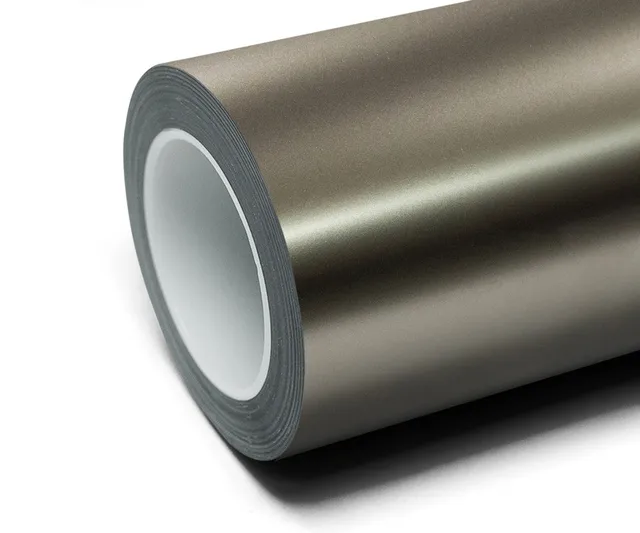 Inozetek Frozen Satin Metallic Aluminum Grey vinyl wrap film texture — Specced