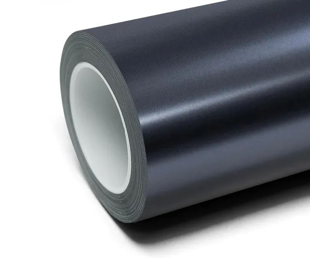 Inozetek Frozen Satin Metallic Charcoal Blue vinyl wrap film texture — Specced