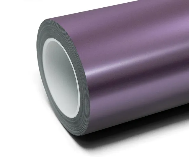 Inozetek Frozen Satin Metallic Plum Purple vinyl wrap film texture — Specced