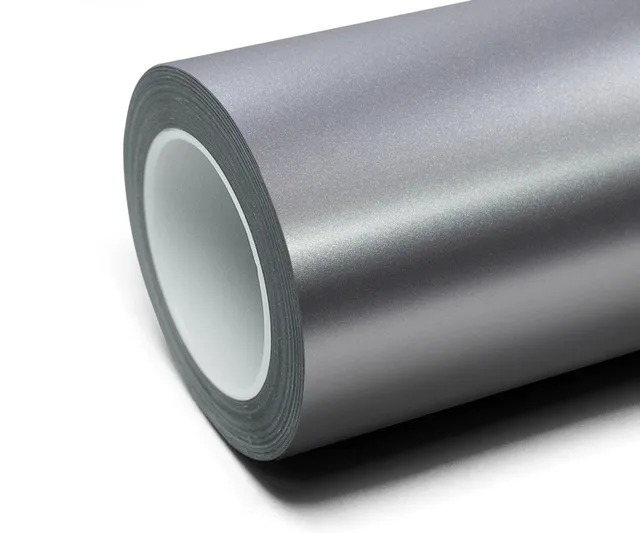 Inozetek Frozen Satin Metallic Silver vinyl wrap film texture — Specced