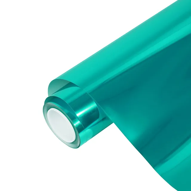 Ravoony Glossy Chrome Mint Green vinyl wrap film texture — Specced