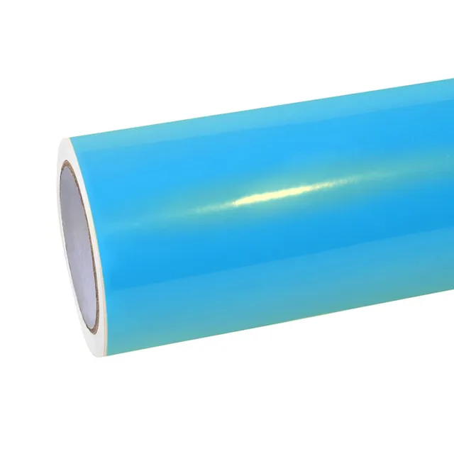 Ravoony Glossy Gold Sky Blue vinyl wrap film texture — Specced