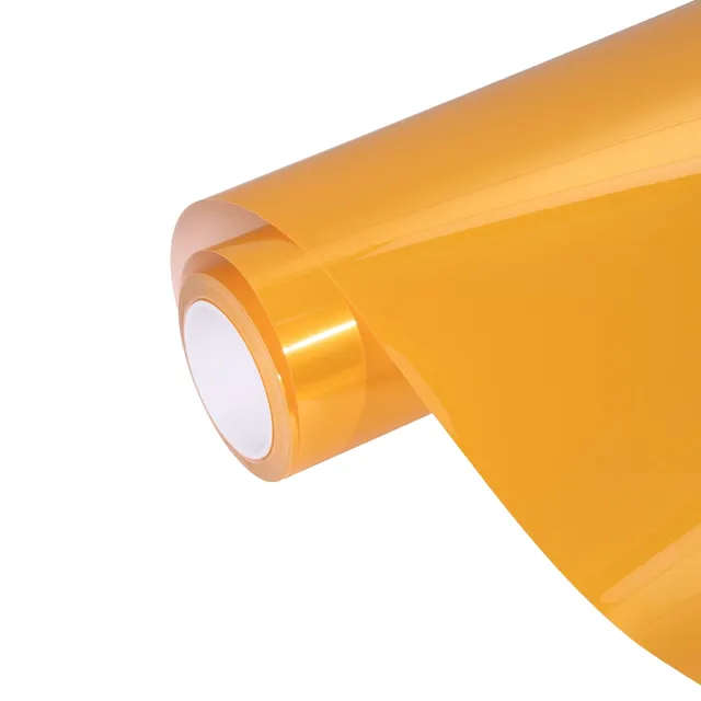 Ravoony Glossy Metallic Yellow vinyl wrap film texture — Specced