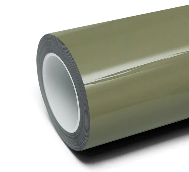 Inozetek Super Gloss Khaki Green vinyl wrap film texture — Specced