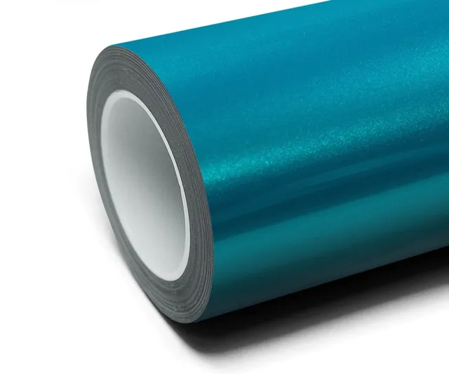 Inozetek Super Gloss Metallic Atomic Blue vinyl wrap film texture — Specced