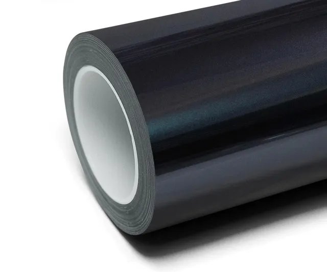 Inozetek Super Gloss Metallic Charcoal Blue vinyl wrap film texture — Specced