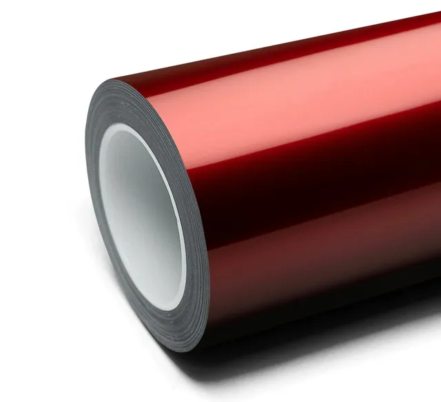 Inozetek Super Gloss Metallic Vampire Red vinyl wrap film texture — Specced